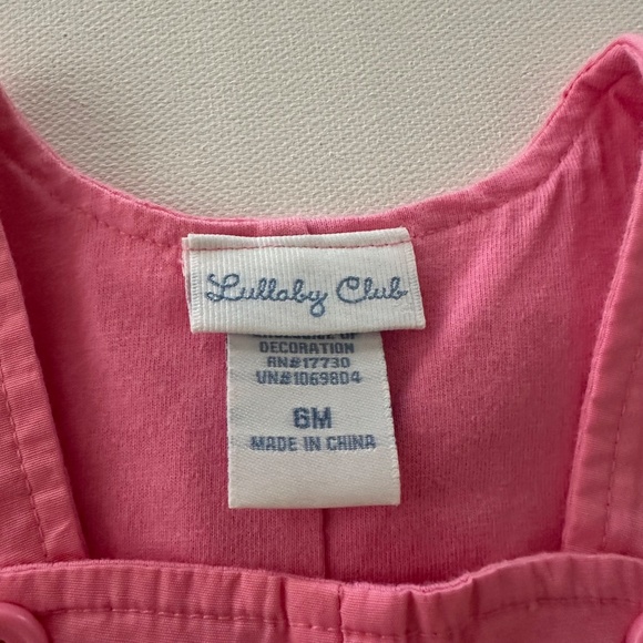 Lullaby Club 6 Months Baby Girl Pink Bunny Overalls Bodysuit Set Outfit Spring - Picture 4 of 6